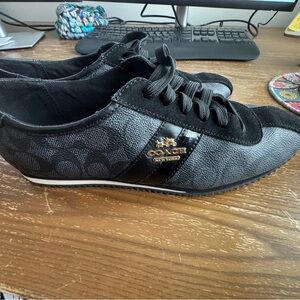Coach Women's Black and Gray signature Sneakers